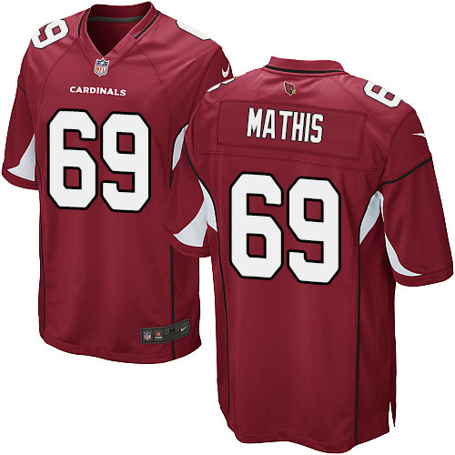 Men's Game Evan Mathis Nike Jersey Red Home - #69 NFL Arizona Cardinals